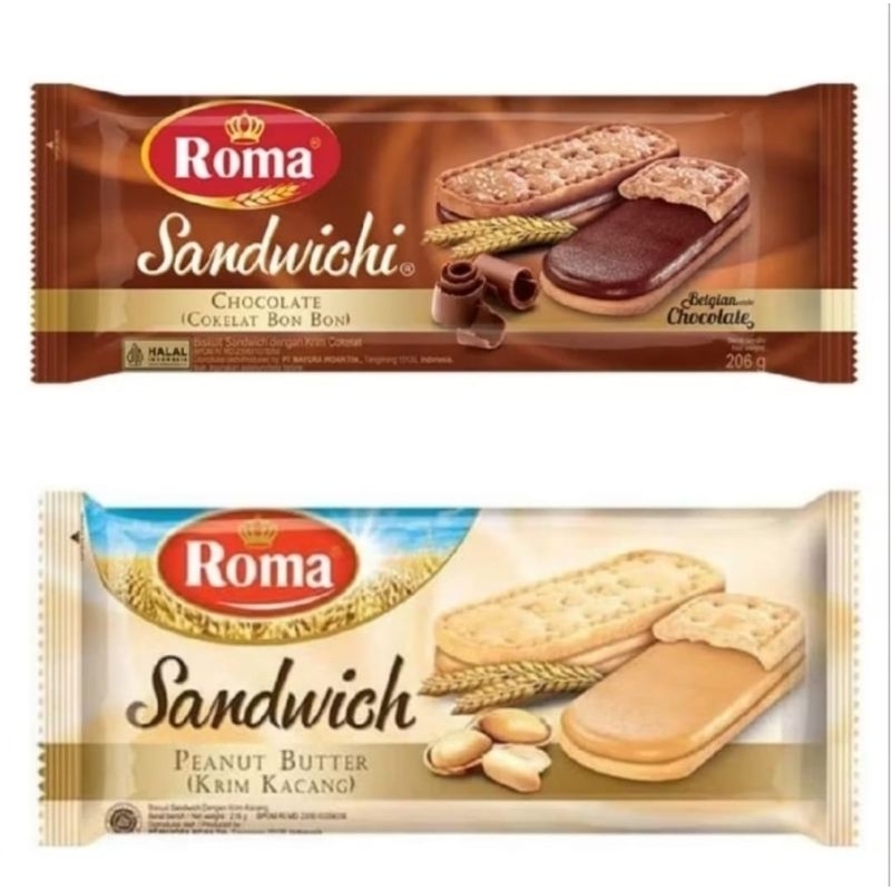 

Roma Sandwich Cokelat Bon bon/Peanut Butter @157g