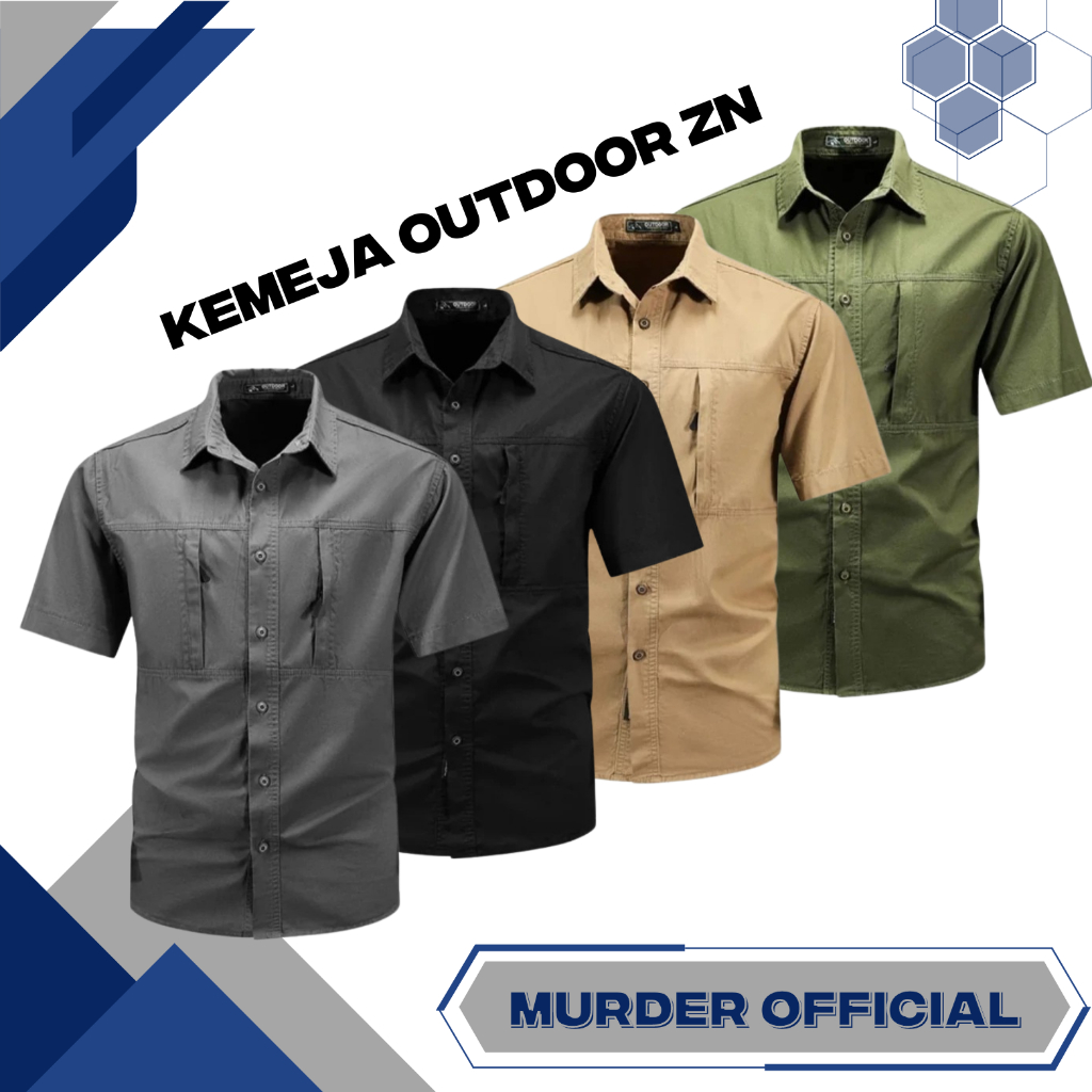 ZERONINE - Kemeja ZN Outdoor Lengan Pendek PDL PDH Bahan Baby Canvas