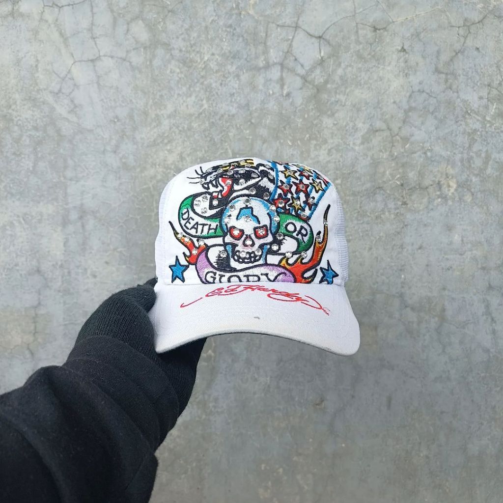 Topi Trucker Cap Topi Jaring Unisex Pria Wanita ED HARDY