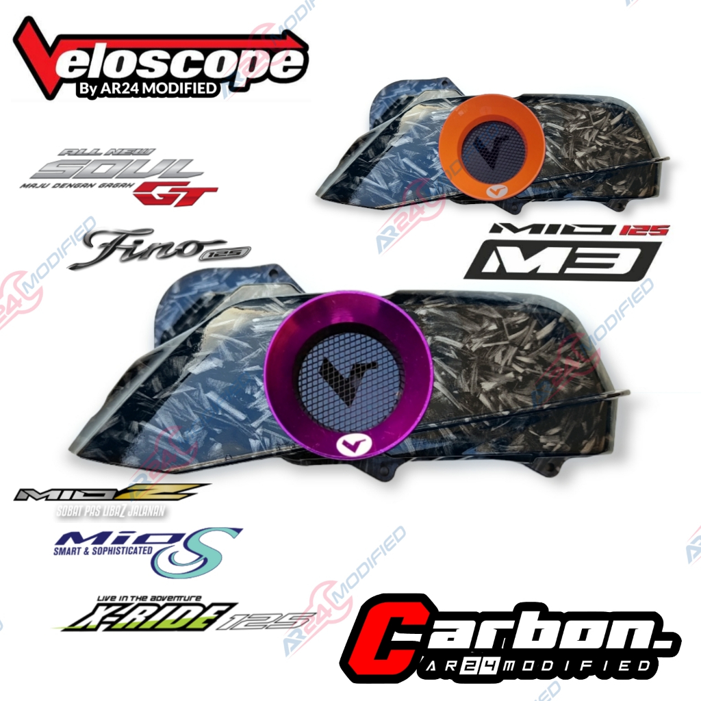 Veloscope Tutup CVT Tutup box Filter Mio M3/Z/S/125 Soul Gt, Fino 125, Xride 125 Carbon WTP motif Fo