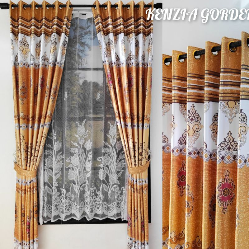 /Gorden Jendela Rumah Minimalis Motif Batik kain blackout