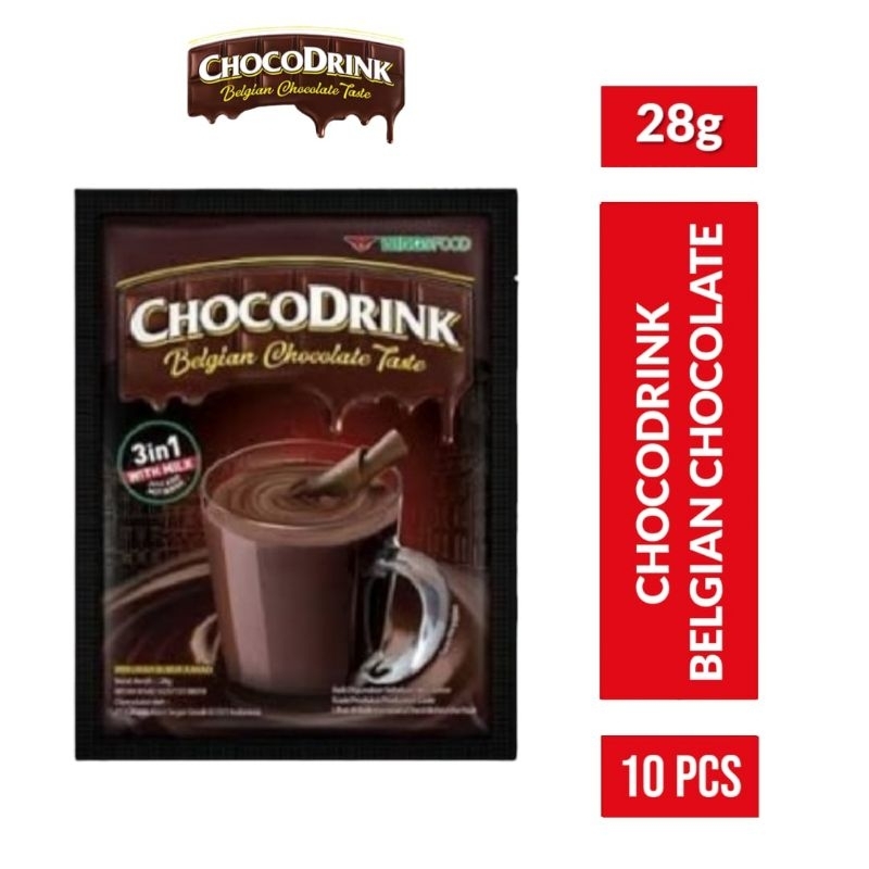 

CHOCODRINK Belgian Chocolate Taste 10x28gr / Chocodrink Renceng 10 pcs