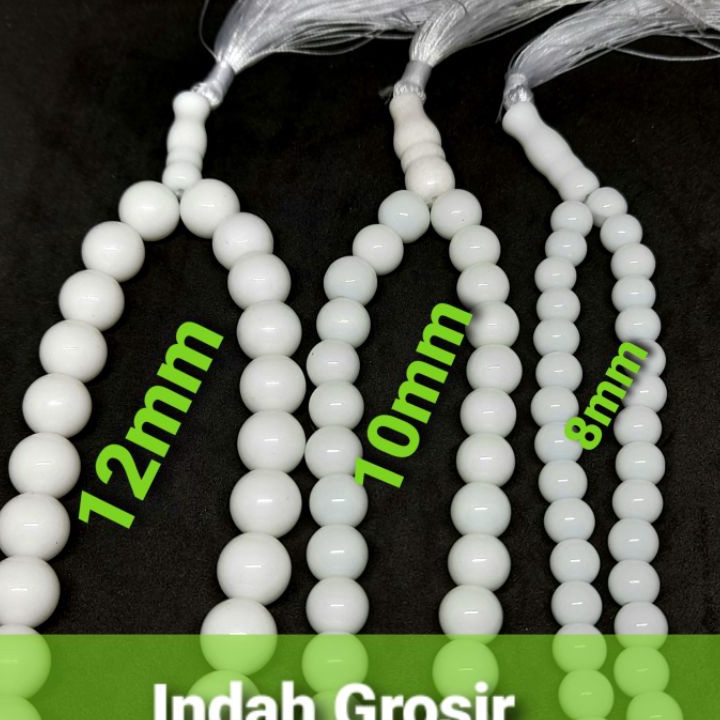 TRENDY TASBIH BATU GIOK PUTIH SUSU 99BUTIR NATURAL
