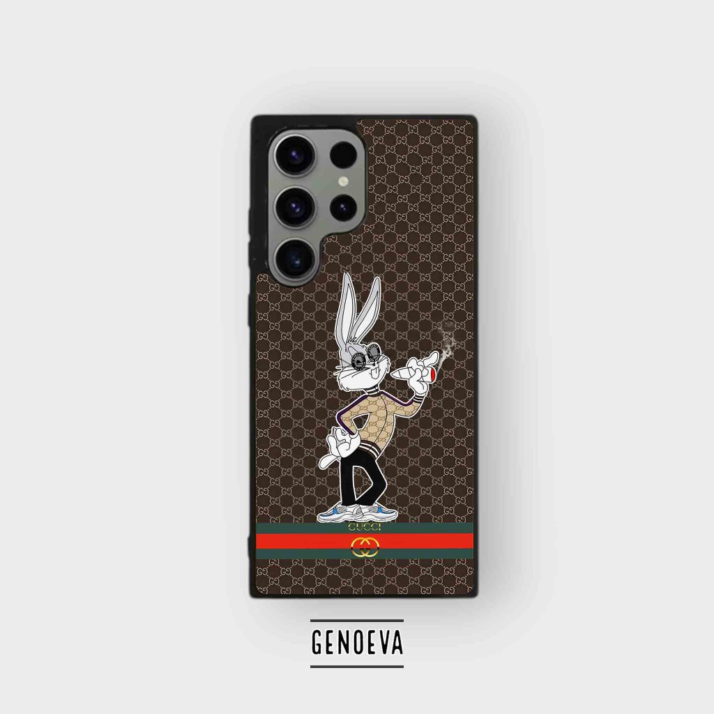 Hybrid Rubber Case For Samsung S24 S23 S22 S21 S20 Ultra Plus FE Note 8 9 10 Gucci Bunny