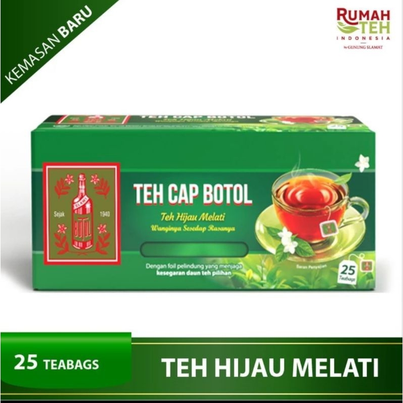 

1 pcs teh cap botol hijau celup aroma melati 25 s