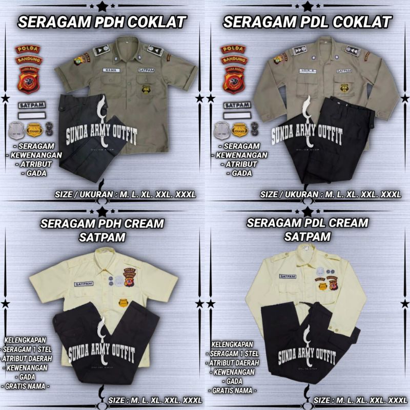 SERAGAM SECURITY TERBARU / SERAGAM SECURITY COKLAT / SERAGAM PDH / SERAGAM PDL / SERAGAM SATPAM TERB