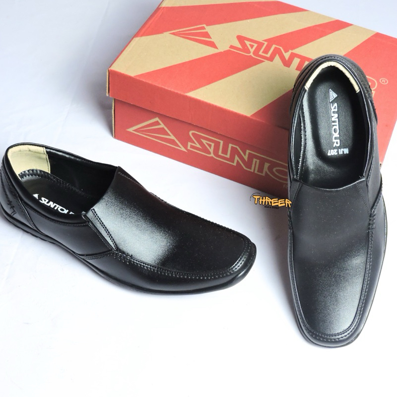 Sepatu Pria Casual Formal Kerja Kantor Suntour MJI 207 Hitam Original 100%