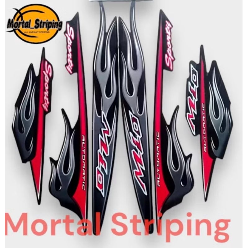 stiker striping Lis Mio sporty hitam api