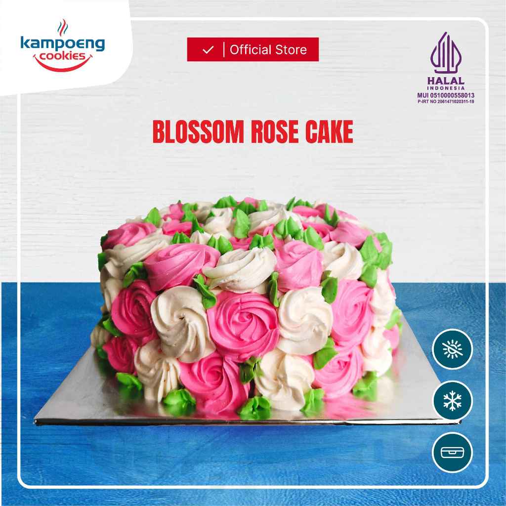 

Cake Ulang Tahun Blossom Rose Cake Premium diameter 18 cm Kampoeng Cookies