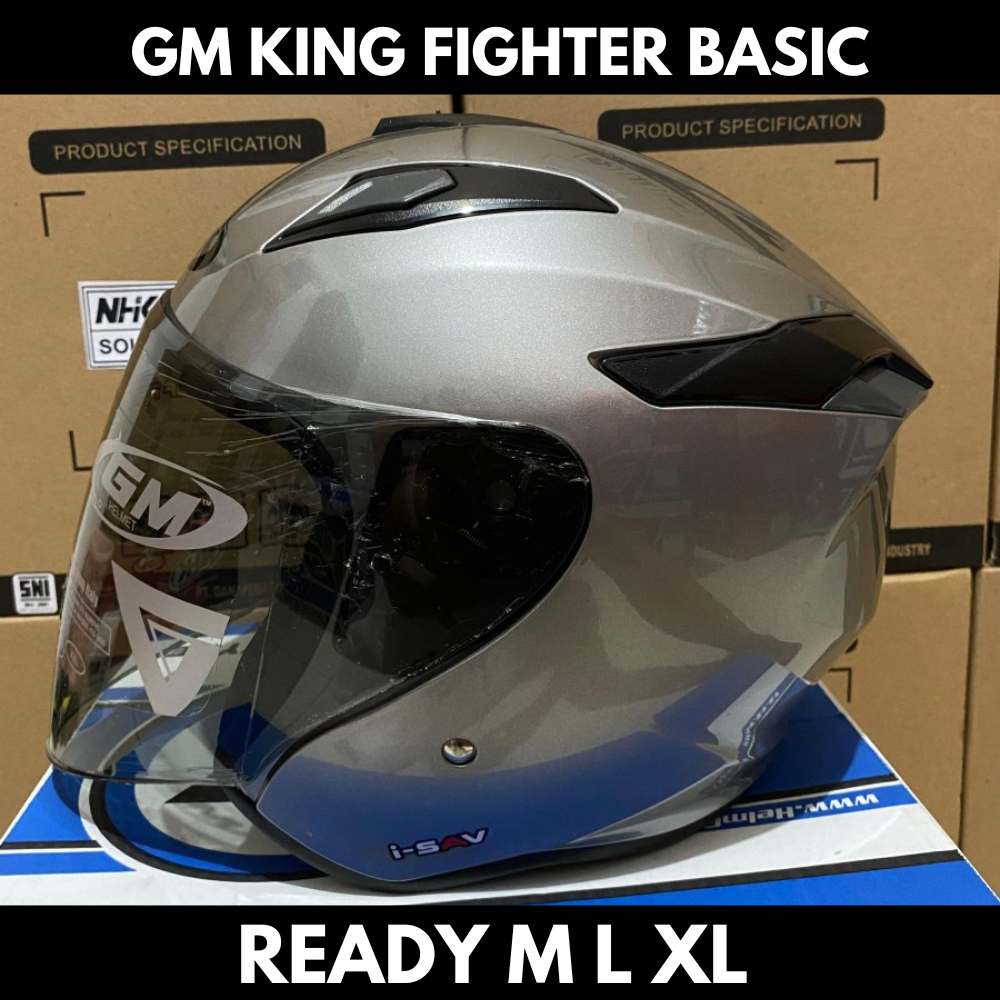 GM KING FIGHTER SOLID DARK GREY SINGLE VISOR