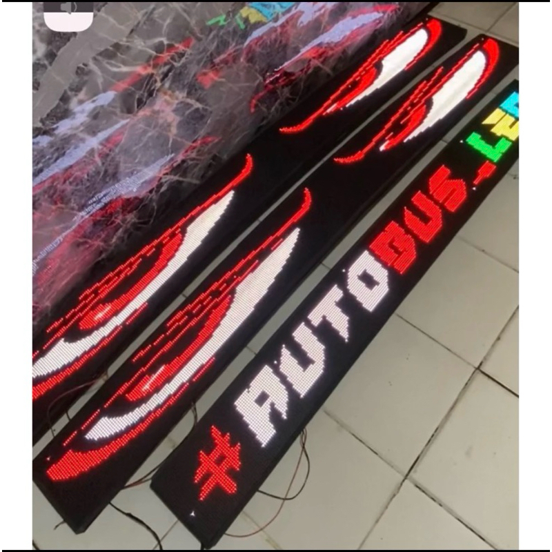 RUNNING TEXT P5 TIPIS SLIM 12v/24v animasi mata bis truck mobil
