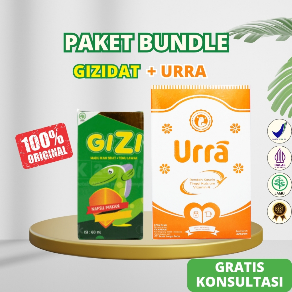 

URRA Susu Kambing dan GIZIDAT Madu Multivitamin Penambah Nafsu Makan Berat & Tinggi Badan Anak