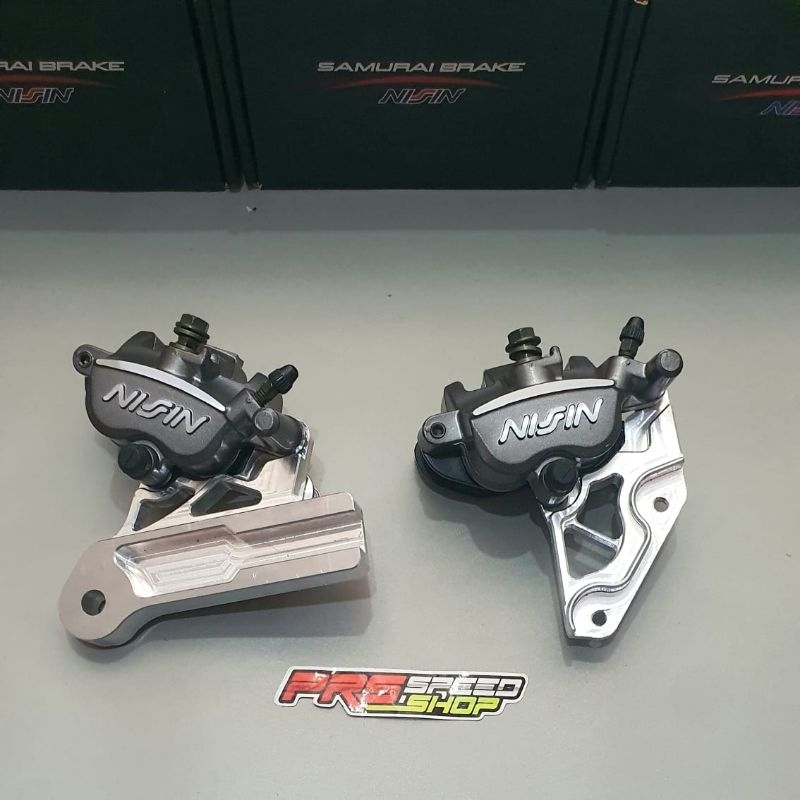 paket braket kaliper 300 320 200 nissin samurai 2p satria 2tak hiu lumba depan belakang 300mm 220mm 