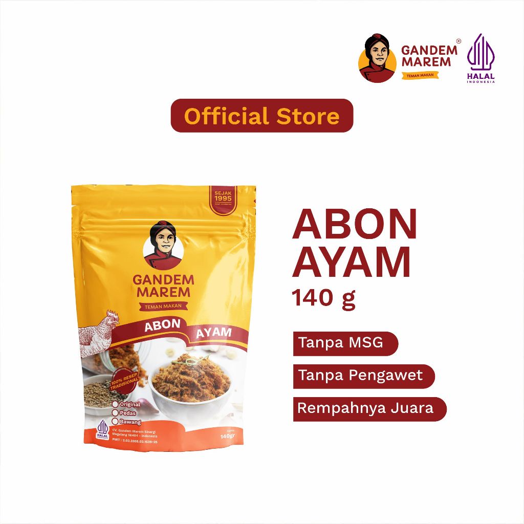 

Nycyta Home [Premium] Gandem Marem Abon Ayam Halal Non-Msg