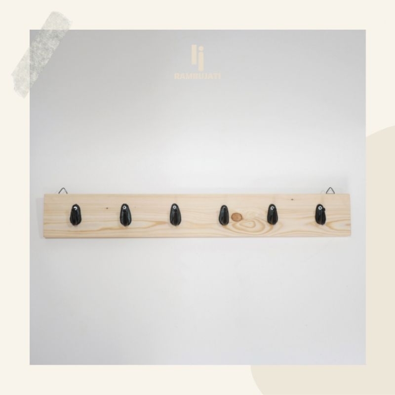 Hanger Kayu Cantelan Baju / Gantungan Kunci Capstock Dinding