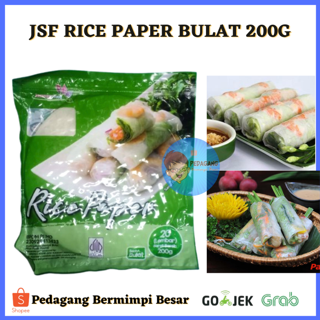 

JSF RICE PAPER BULAT 200G/ Rice Paper Vietnam Kulit Lumpia 200g/ BANH TRANG BULAT / JSF RIC PAPER BULAT