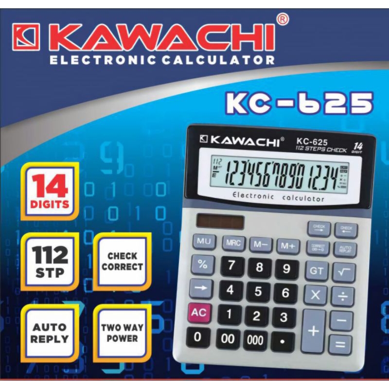 

Calculator KAWACHI kalkulator 14 digit KC-625, KX-8800GC, KX-7S, KX-512