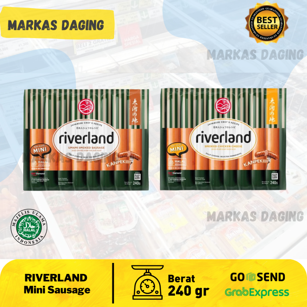 

Riverland Mini Umami Smoked Sausage | Mini Smoked Chicken Cheese Sausage 240 Gr