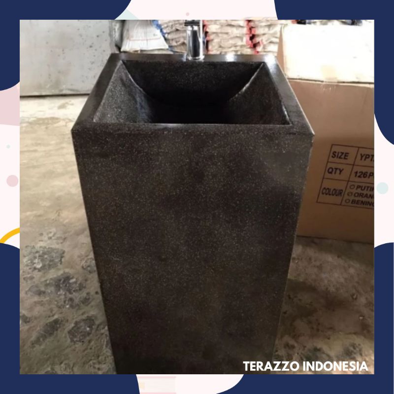 Wastafel Cuci Tangan Terazzo || Wastafel Kotak Minimalis