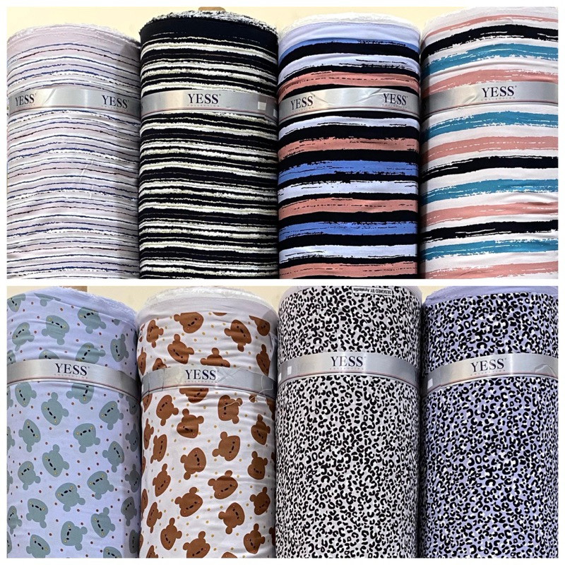 bahan kain rayon motif salur/rayon premium/rayon viscose(harga tertera 50cm)