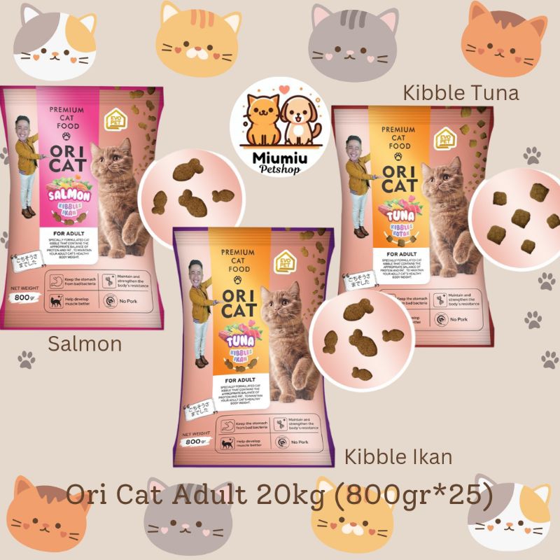 [Sak] Ori Cat Adult Cat Dry Food 1sak 20kg Makanan kucing Kering