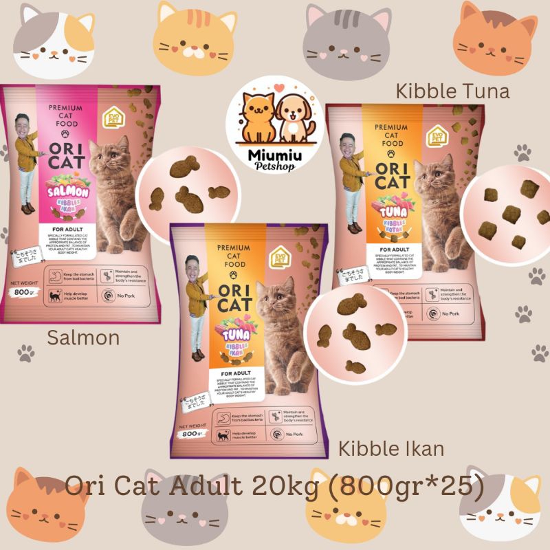 Ori Cat Adult Cat Dry Food 1sak 20kg Makanan kucing Kering