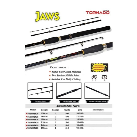 Joran Pancing Tornado Jaws Jig PE 2-4 Spinning