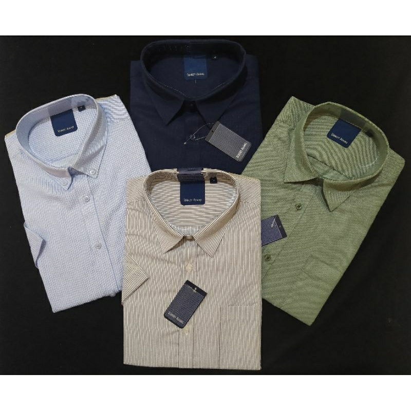STANLEY ADAMS - Kemeja Formal Pria Lengan Pendek Regular Size 16-17