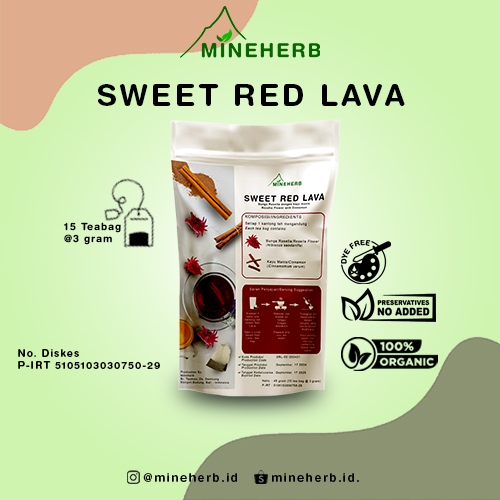 

MINEHERB | SWEET RED LAVA MINUMAN HERBAL TEH CELUP BUNGA ROSELLA DAN KAYU MANIS | HERBAL DRINK ROSELLA FLOWER AND CINNAMON