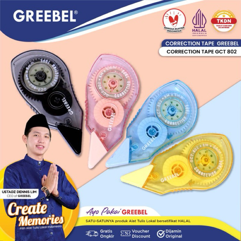 

correction tape greebel gct 802 / tipe-x / tipex pita