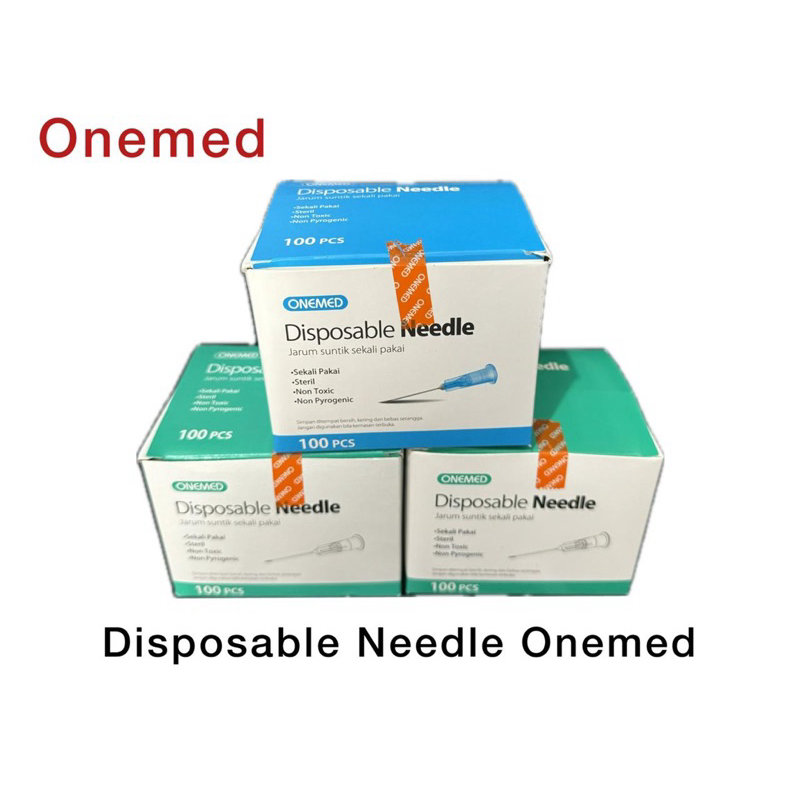 DISPOSABLE NEEDLE / JARUM ONEMED 18,23,25,27G PER BOX