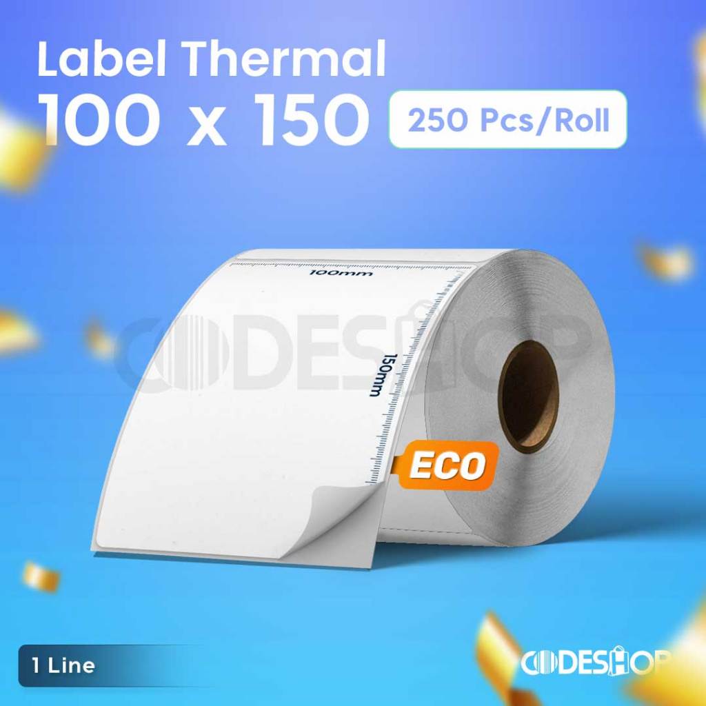 

Label Sticker Barcode 100X150mm 100 x 150 A6 Cetak Resi Thermal isi 250 pcs