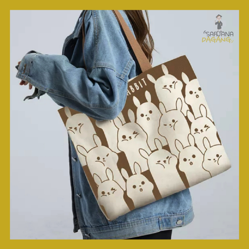 TAS TOTE BAG KANVAS WANITA FULL PRINT TOTE BAG KOREA TOTE BAG KANVAS TOTE BAG KOREA