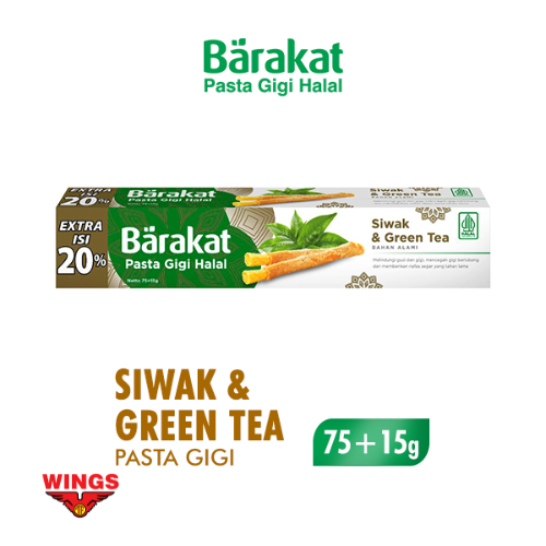 Barakat Pasta Gigi Siwak & Greentea Tube 75+15gr | Odol Barakat Siwak