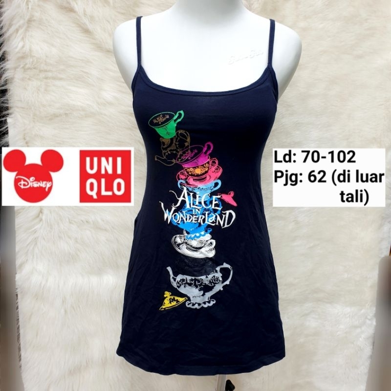 Uniqlo X Disney Lingerie Tanktop Mini Dress Cup Bra Black Stretch