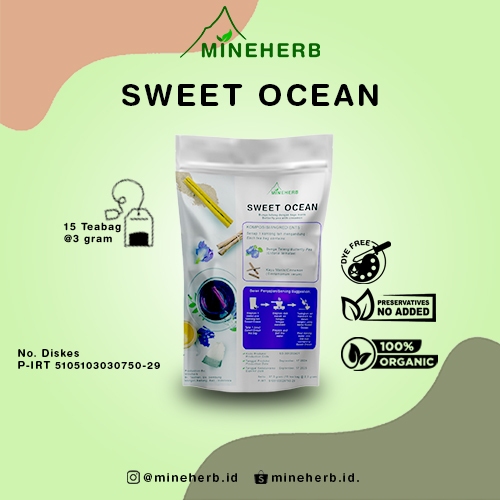 

MINEHERB | SWEET OCEAN MINUMAN HERBAL TEH CELUP TELENG DAN KAYU MANIS | HERBAL DRINK BUTTERFLY PEA AND CINNAMON