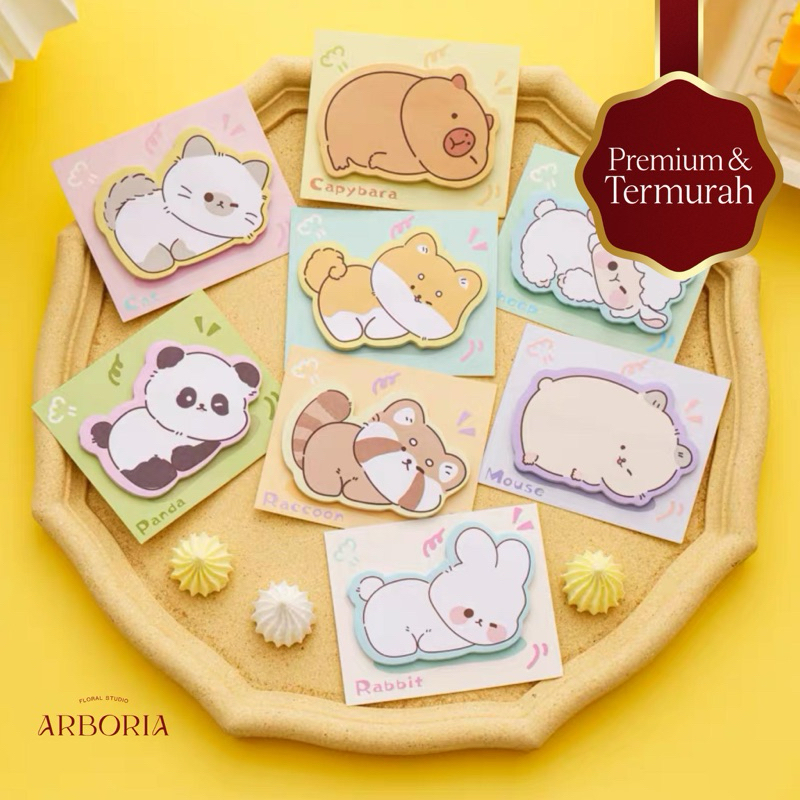 

[PREMIUM] 30 Lembar Sticky Note Hewan Lucu Aestetik Journal Diary Scrapbook