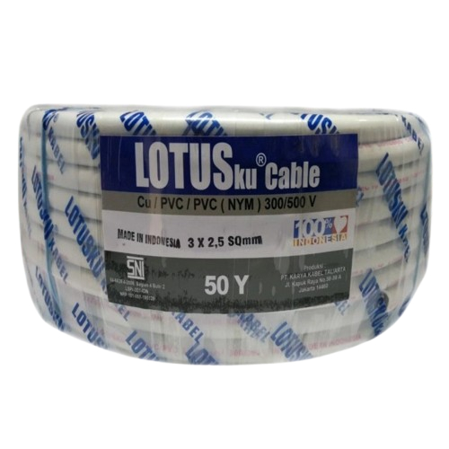 Kabel Listrik LOTUS NYM 3x2,5 3x2,5 50 Yard LOTUSKU 50Y Kawat