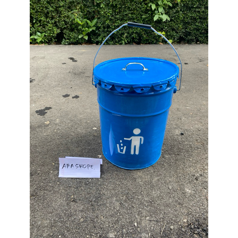 ember kaleng cat 25 kg/tempat sampah/ember/pail/tempat bakar sampah