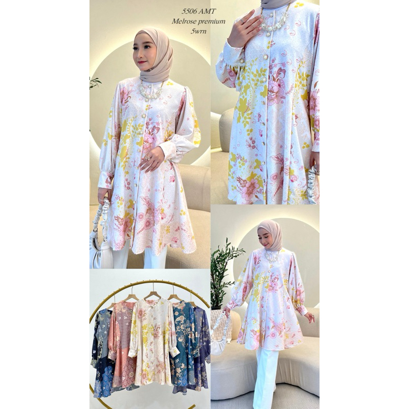 TUNIK ALETA / tunik melrose premium / tunik motif bunga / tunik cewek