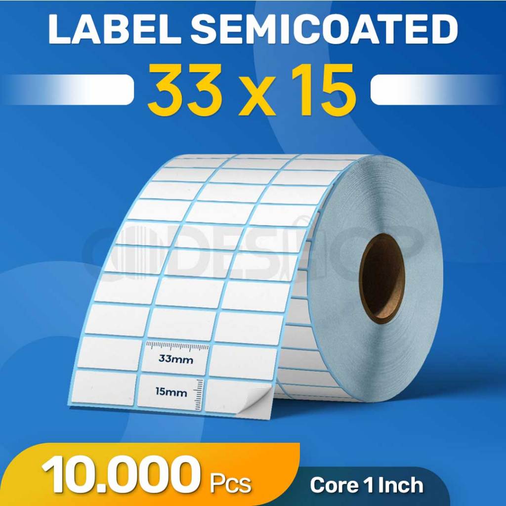 

Label Barcode Semicoated 33x15 33 x 15 mm 3 line core 1" isi 10000