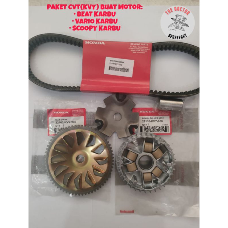 Paket Rumah Roller(KVY)+Vanbelt+Kipas Lawan Buat Motor Beat Larrbu, Scoopy Karbu, Vario Kabru, Spacy