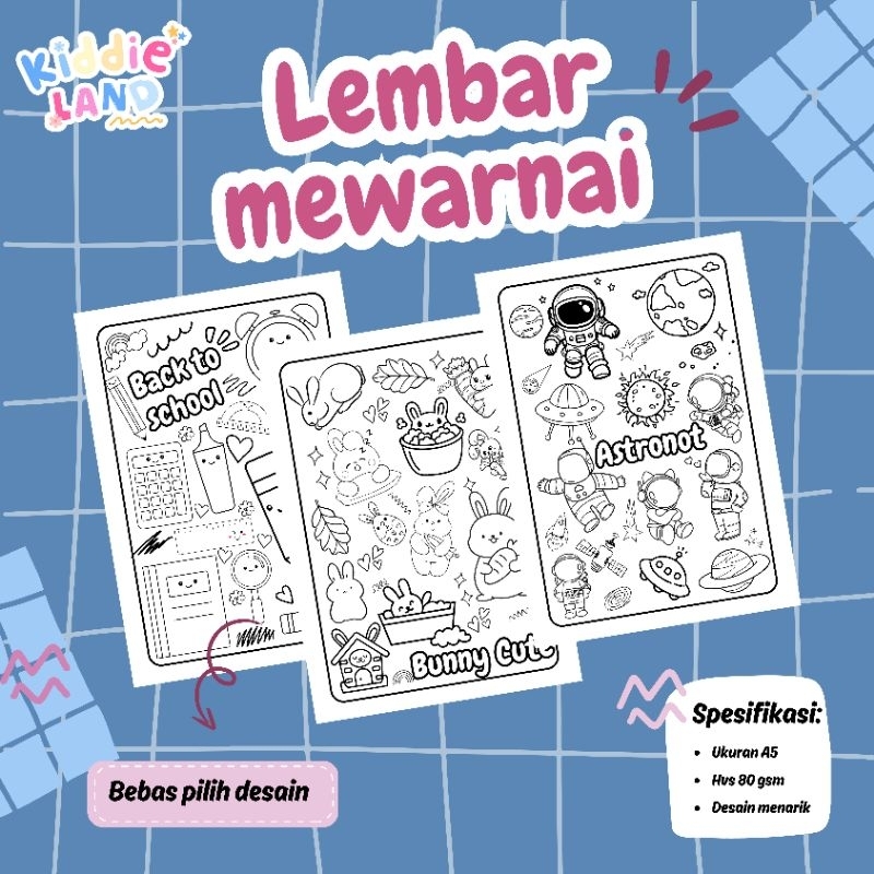 

KIDDIELAND Worksheet lembar kerja aktivitas anak belajar mewarnai gambar untuk anak usia 2 3 4 5 6 7 tahun kertas mewarnai coloring page bukan buku mewarnai mainan edukatif melatih keterampilan dan imajinasi anak paud TK dan SD