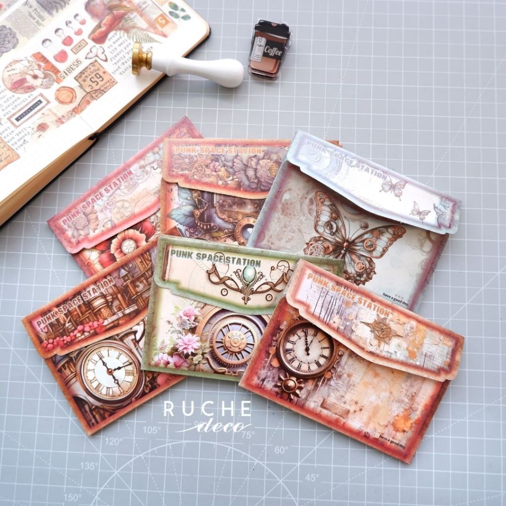 

RUCHE DECO - Deco Paper 19 - Punk Space Station / Vintage Decorative Paper / Scrapbook Journaling