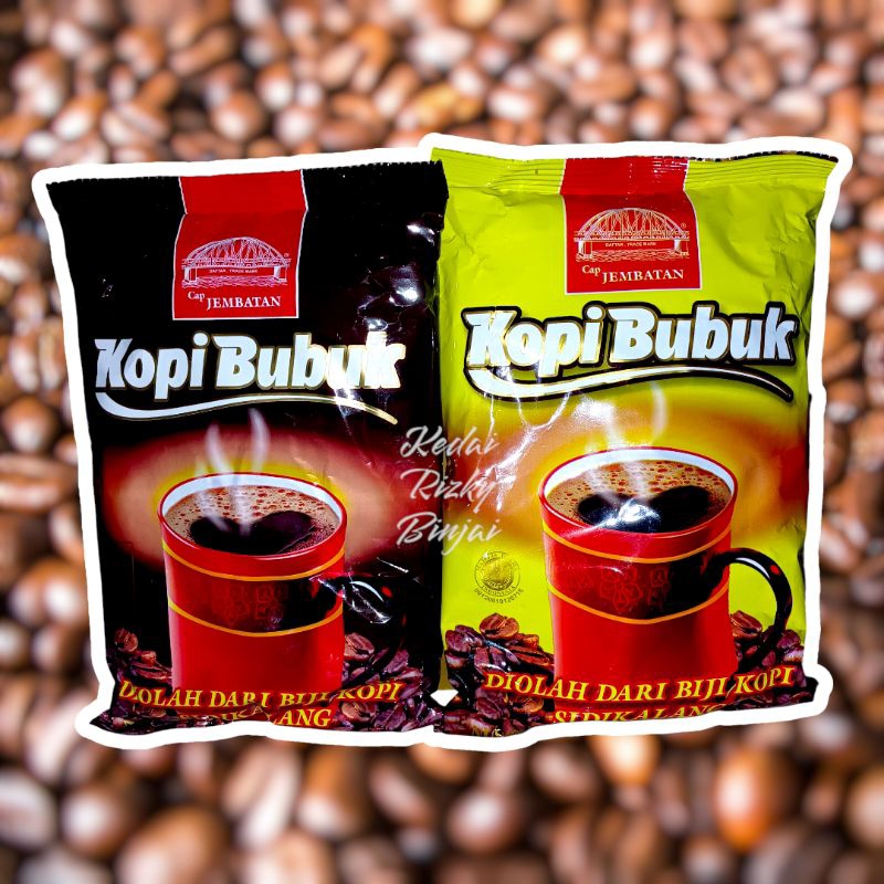 

KOPI BUBUK CAP JEMBATAN HITAM KUNING 500 GR / KOPI ROBUSTA SIDIKALANG MEDAN