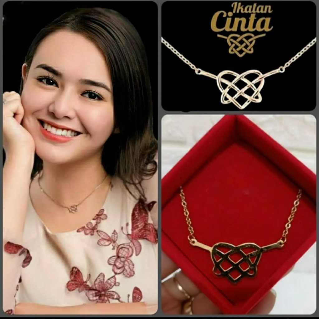 Kalung IC Ikatan Cinta Viral Kekinian Perhiasan Titanium Asli Anti Luntur Wanita 2021 Terbaru Gratis