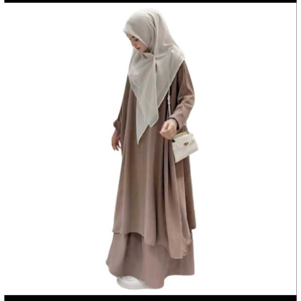 wanset ATIYA / set rock + tunik / bahan crinkle airflow / bussui frenly