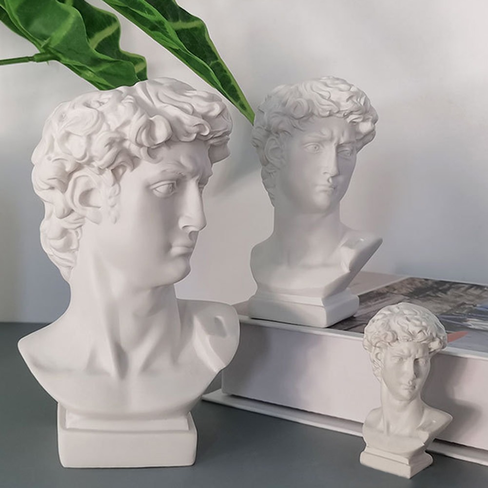 (Bisa COD) Patung Mini Properti Dekorasi Foto Romawi David Sculpture Head