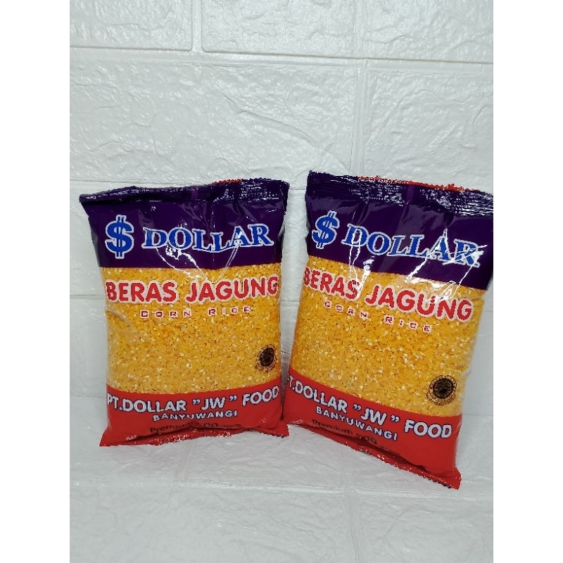 

2 pcs ( 1 kg ) beras jagung dollar super _ beras jagung _ beras jagung kemasan 500 gram