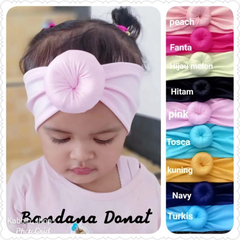 Bandana Donat Bayi Bando Balita Anak perempuan